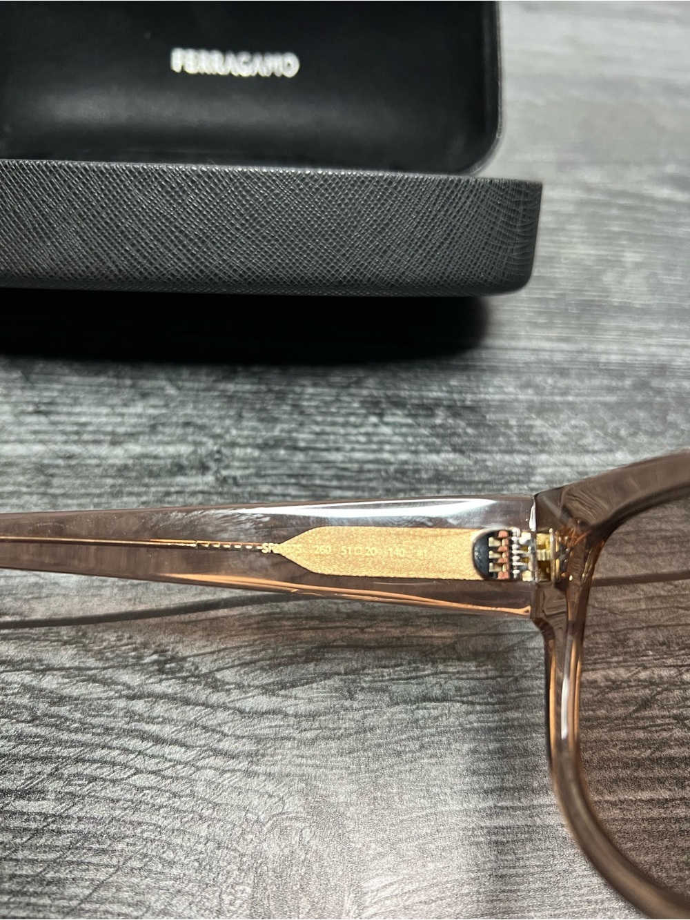 Salvatore Ferragamo Translucent Tan Sunglasses - Picture 6 of 6